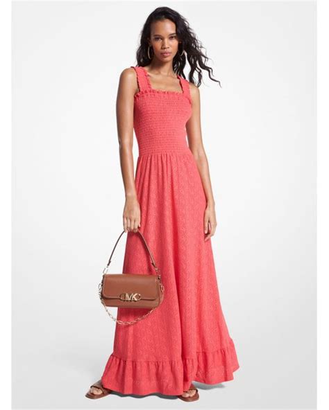 michael kors eyelet lace smocked skirt|Paisley Eyelet Smocked Woven Dress .